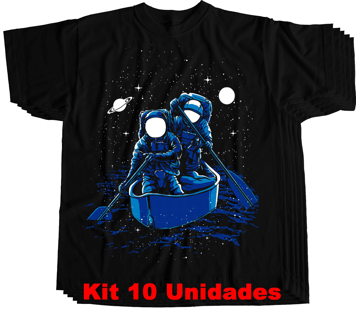 Kit 10 camisetas masculinas atacado Astronauta Navegando  - Dragon Store