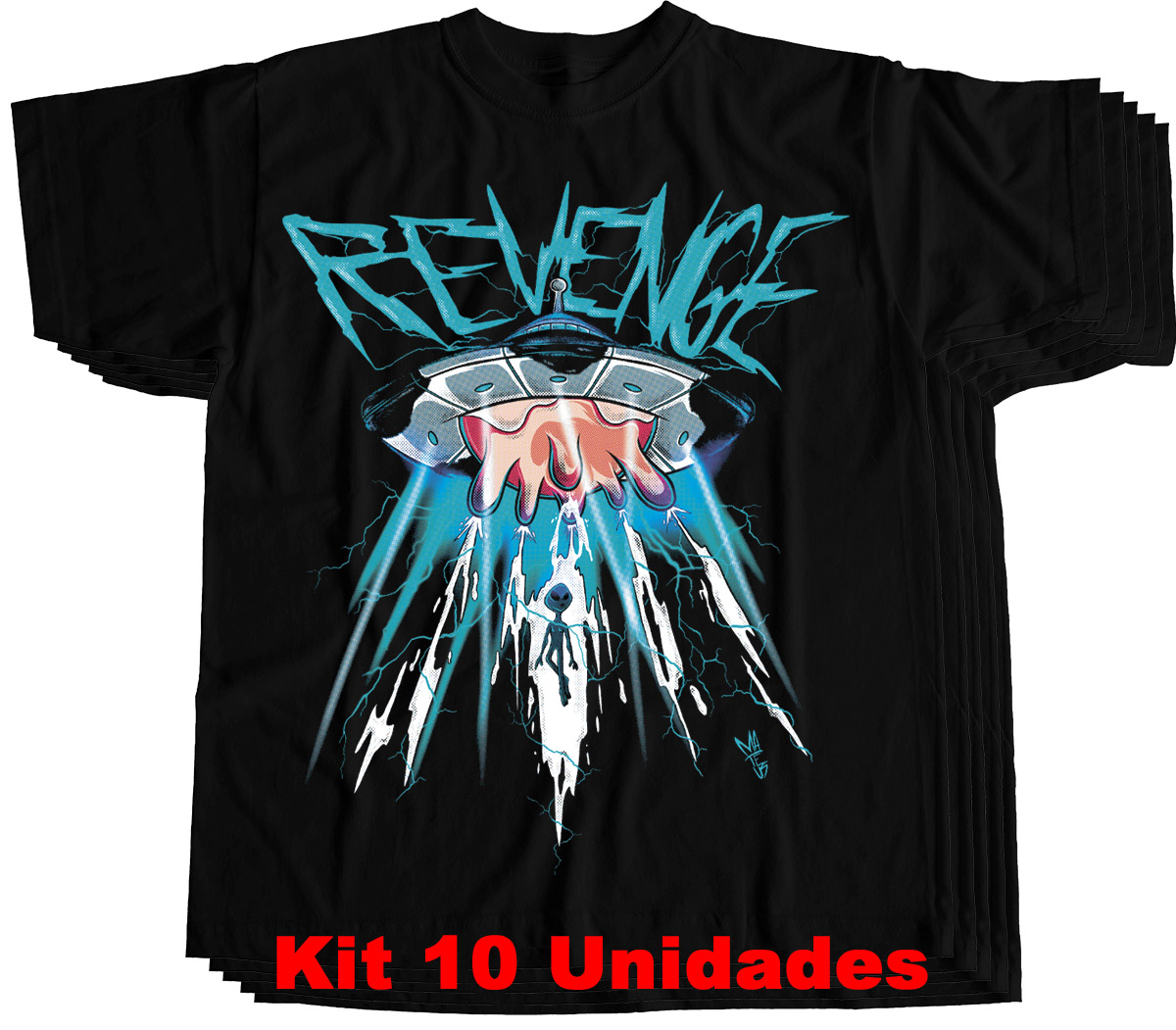 Kit 10 camisetas masculinas atacado Revenge abdução alien vaca  - Dragon Store