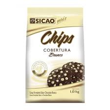 COBERTURA SABOR CHOCOLATE BRANCO CHIPS SICAO 1,01KG