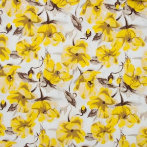 Tecido Jacquard - Floral Amarelo - 50cm x 140cm