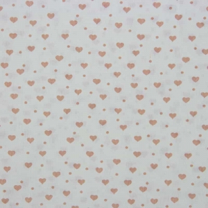 Tecido Tricoline Estampado - Corações Rosa - 50cm X150cm