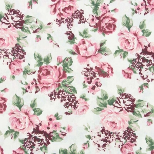 Tecido Tricoline Estampado - Floral Rosa - 50cm X150cm