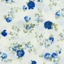 Tecido Tricoline Floral - Rosa Azul - 50cm X150cm