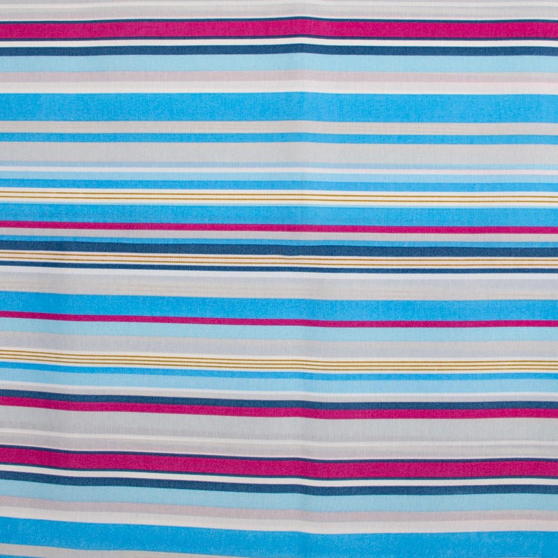 Tecido Gorgurão - Listrado Azul Pink e Cinza - 50cm x 140cm