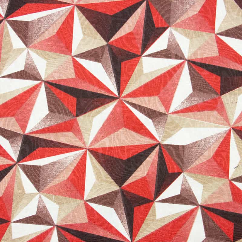Tecido Jacquard - Geométrico Vermelho - 50cm x 140cm