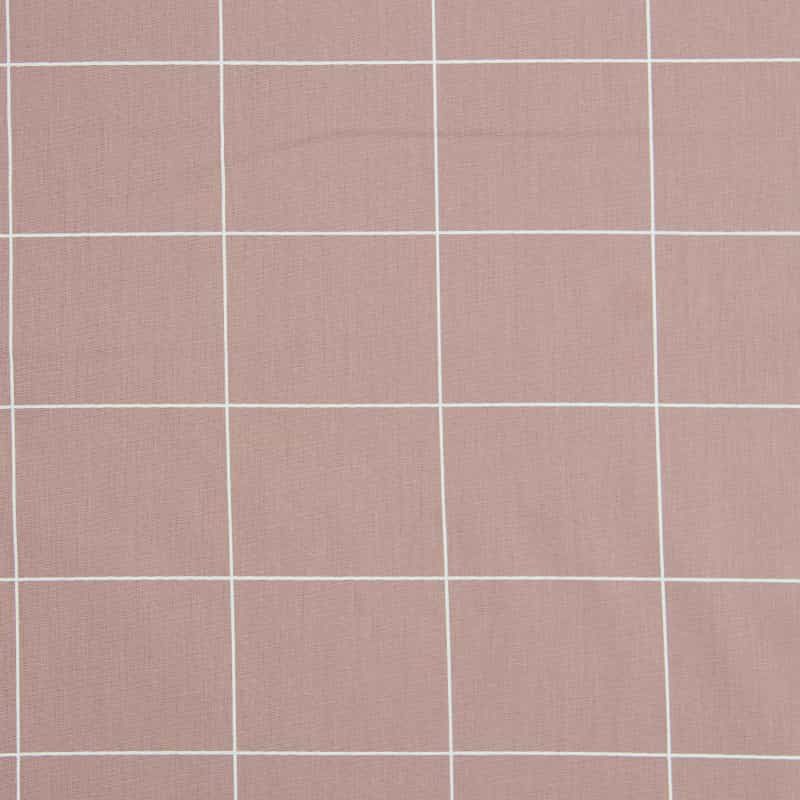 Tecido Tricoline Estampado - Grid Rosa Romântico - 50cm X150cm
