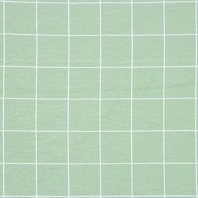 Tecido Tricoline Estampado - Grid Verde e Branco - 50cm X150cm