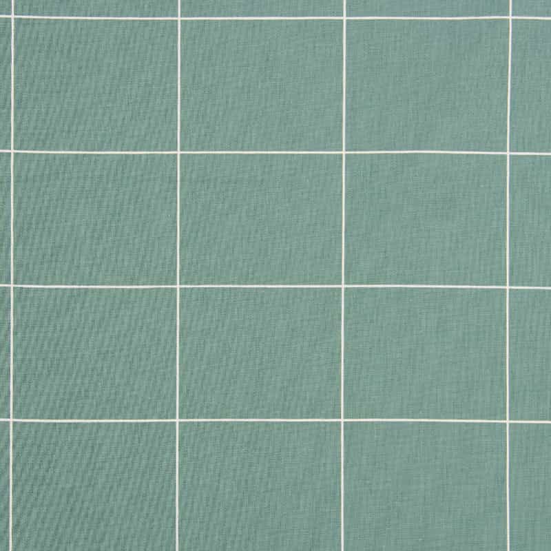 Tecido Tricoline Estampado - Grid Verde Esmeralda - 50cm X150cm