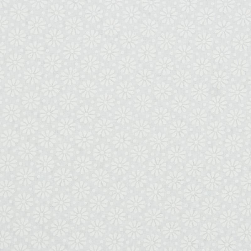 Tecido Tricoline Estampado - Mini Floral TomTom Branco - 50cm X150cm