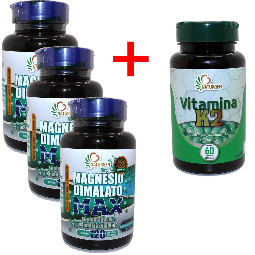 3 MAGNESIO DIMALATO 800MG 120 CAPS + Vitamina K2 MK7