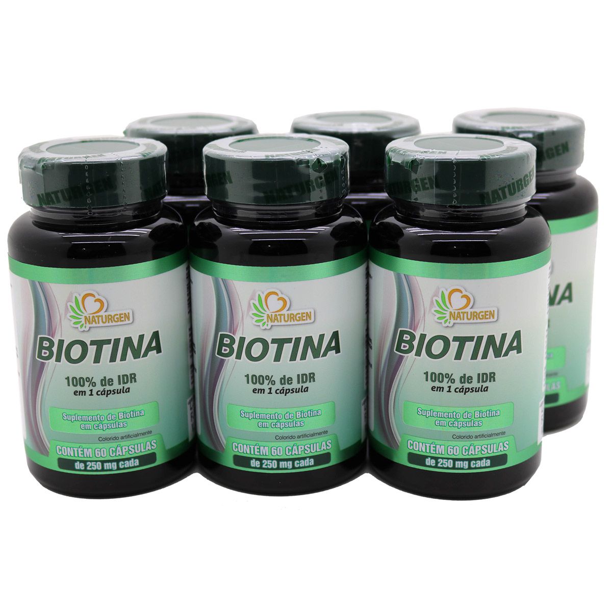 6x Biotina 60 Capsulas Vitamina H Vitamina B7 Crescimento Firmeza
