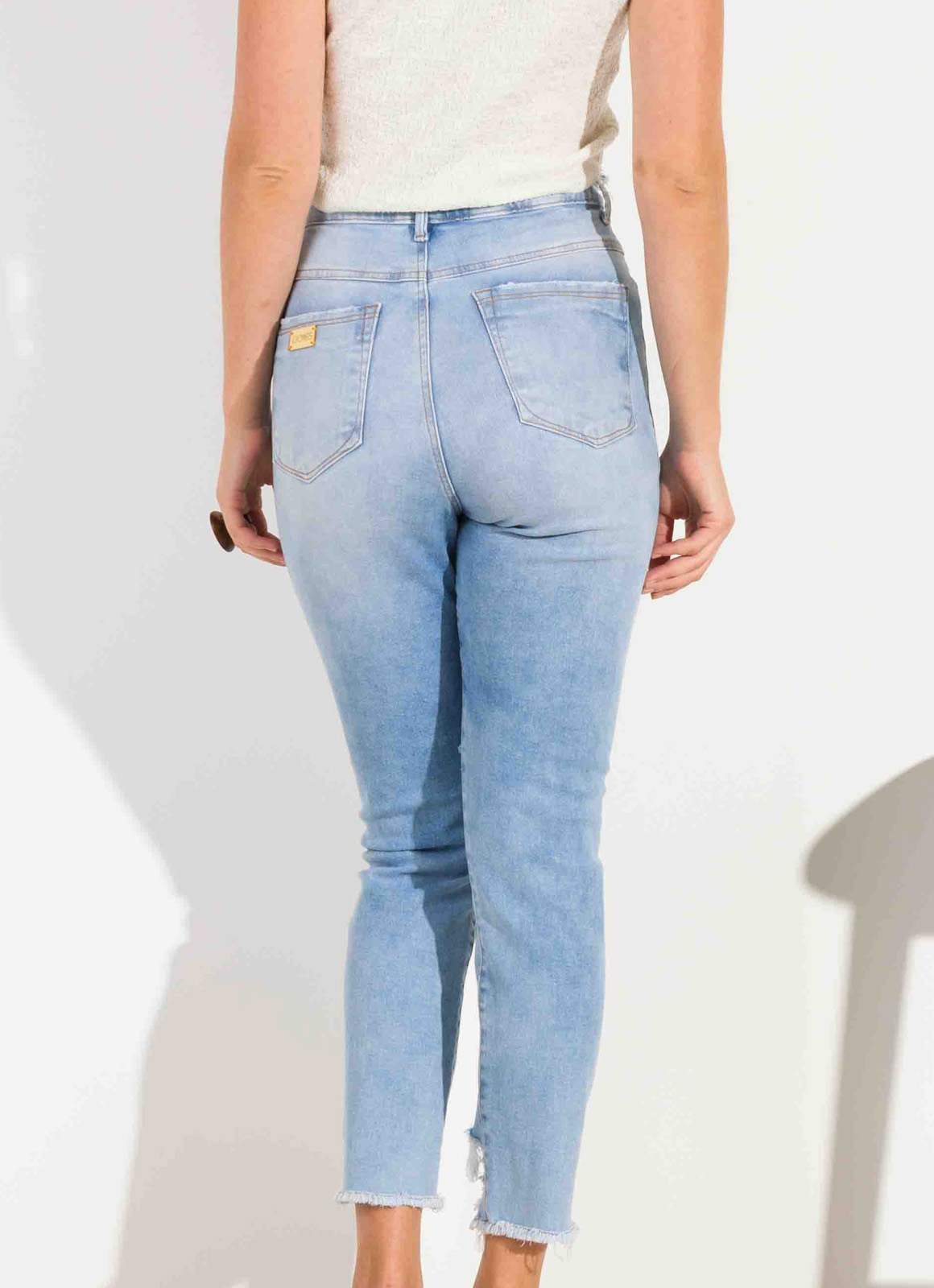 Calça Dioxes feminina jeans cigarrete