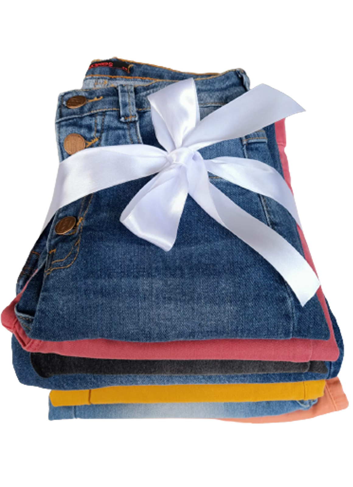Kit Promocional 6 calças jeans femininas sortidas em cores e tamanhos
