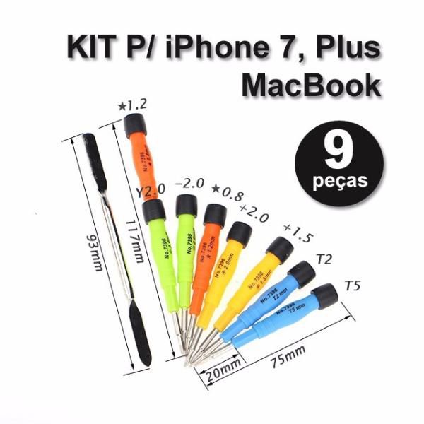 Kit 9pç Chave Precisão Profissional P/ Iphone Macbook  - MRE Ferramentas