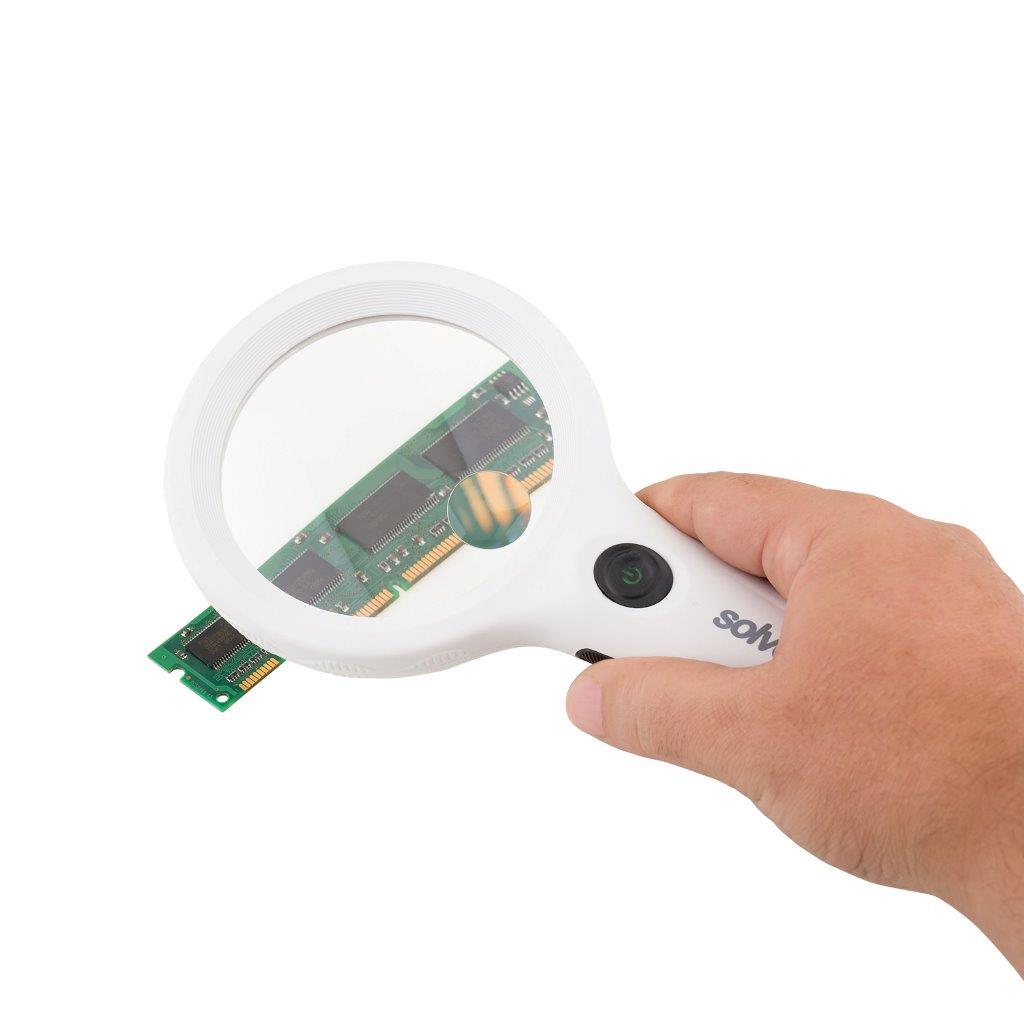 Lupa de Mão LED/UV Solver SLP-195  - MRE Ferramentas