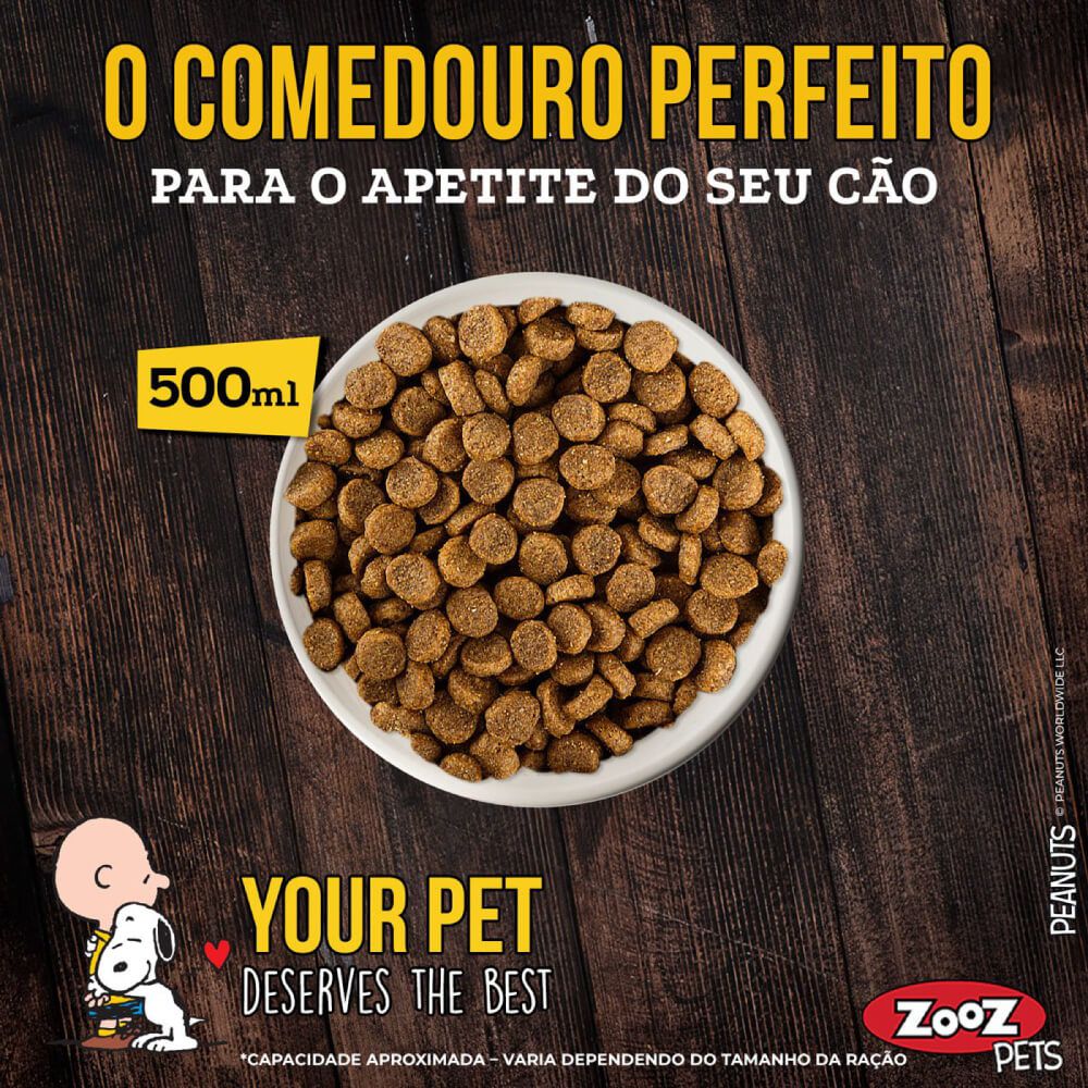 Comedouro de Cerâmica Zooz Pets Snoopy II 500 mL  - Focinharia