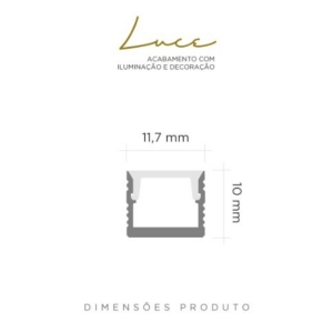 Perfil Luce Linear Natural Fosco 11,7mmx10mmx3m - Viscardi