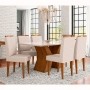 Mesa de Jantar Com 6 Cadeiras Santorini Canela / Off White