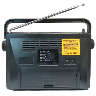 Rádio Portátil Motobras RM-PU32AC 7 Faixas AM/FM com Bluetooth / entrada USB / TF Card / Controle Remoto / Entrada Auxiliar e Display.