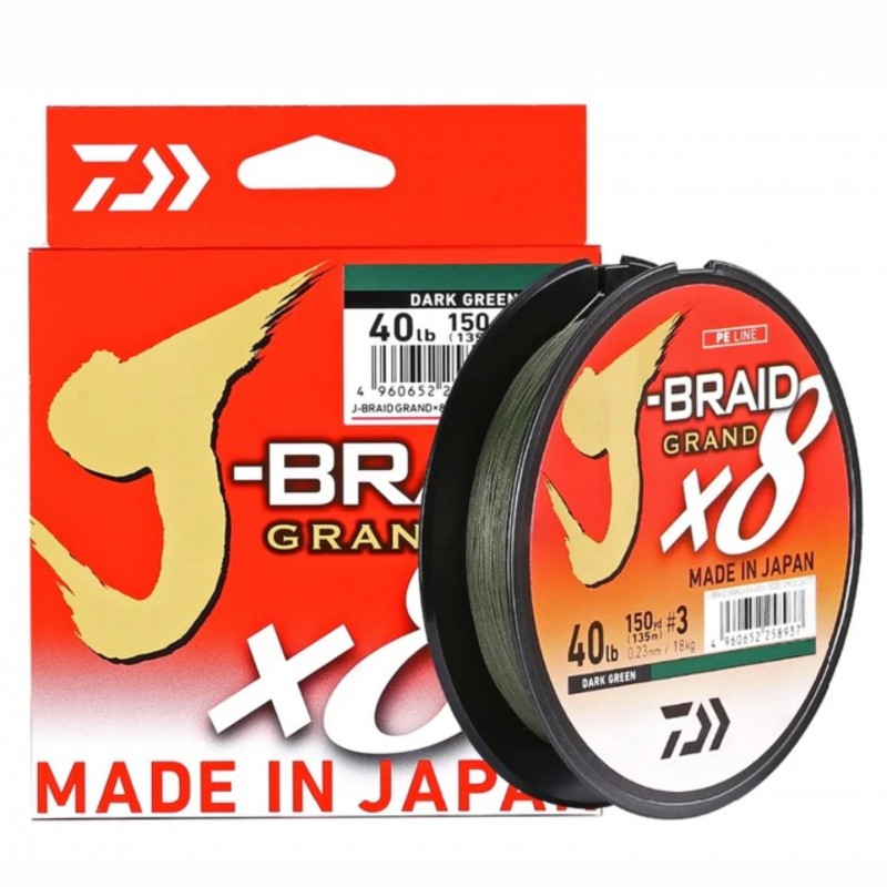 Linha Multifilamento Daiwa J-Braid Grand x8 270m 0,23mm 20lb