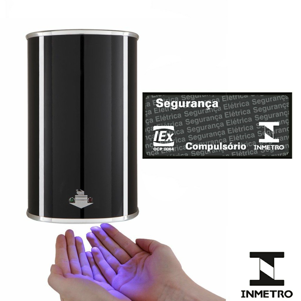 Secador de mãos automático ECO-1800 INOX 220V - Preto Brilho - Hidrosolutions