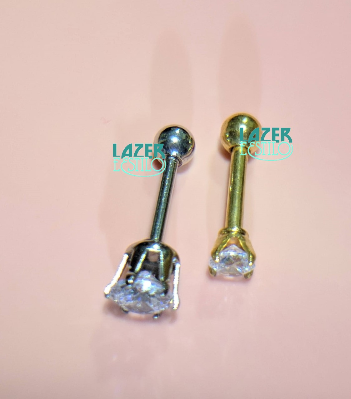 Piercing Tragus Labret Aço Cirúrgico com Zirconia  - Lazer e Estilo