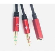 cabo de Áudio adaptador p3 Fêmea para 2 p2 Macho max-0302f