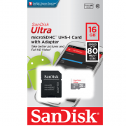Cartão de Memória Micro SD 16GB Ultra Classe10 80 Mb/s - Sandisk