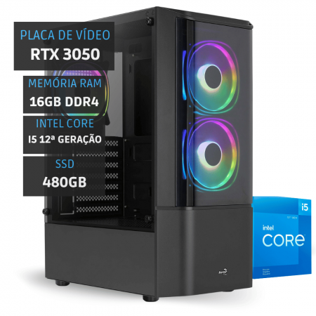 PC Gamer Intel Core i5 12400F - RTX 3050 - 16Gb Ram - SSD 480Gb