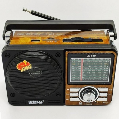 Rádio Portátil Retro Usb Sd Pendrive Am/Fm/Sw Lelong Le-610 Bivolt