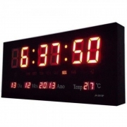Relógio de Parede Led Vermelho Digital Alto Brilho com Termômetro Data e Hora