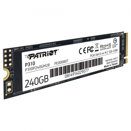 SSD 240 GB Patriot P310, M.2 2280 PCIe Gen3x4, NVMe 1.3