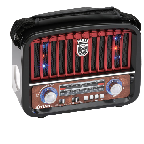Caixa som Radio Retrô am/fm -Lanterna - Bluetooth -Usb Xtrad Xdg-16
