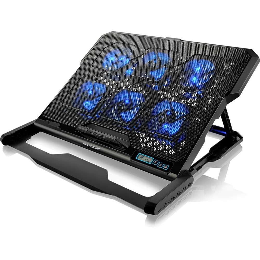 Cooler Para Notebook Com 6 Fans LED Azul Hexa Multilaser 