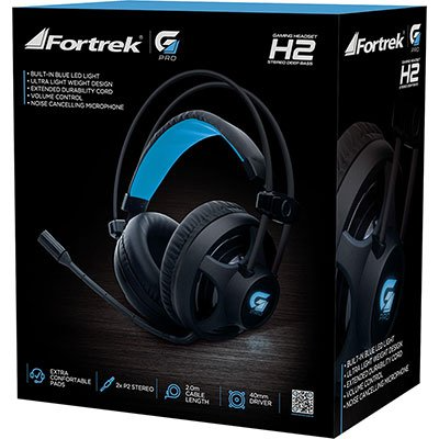 Fone Headset Gamer H2 Fortrek PRO LED Azul, P2