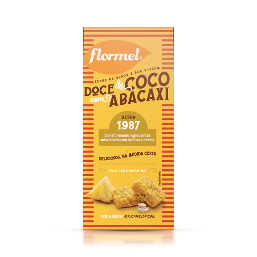 Doces Pedaços Coco com Abacaxi Zero (caixa 3 unidades) - Flormel