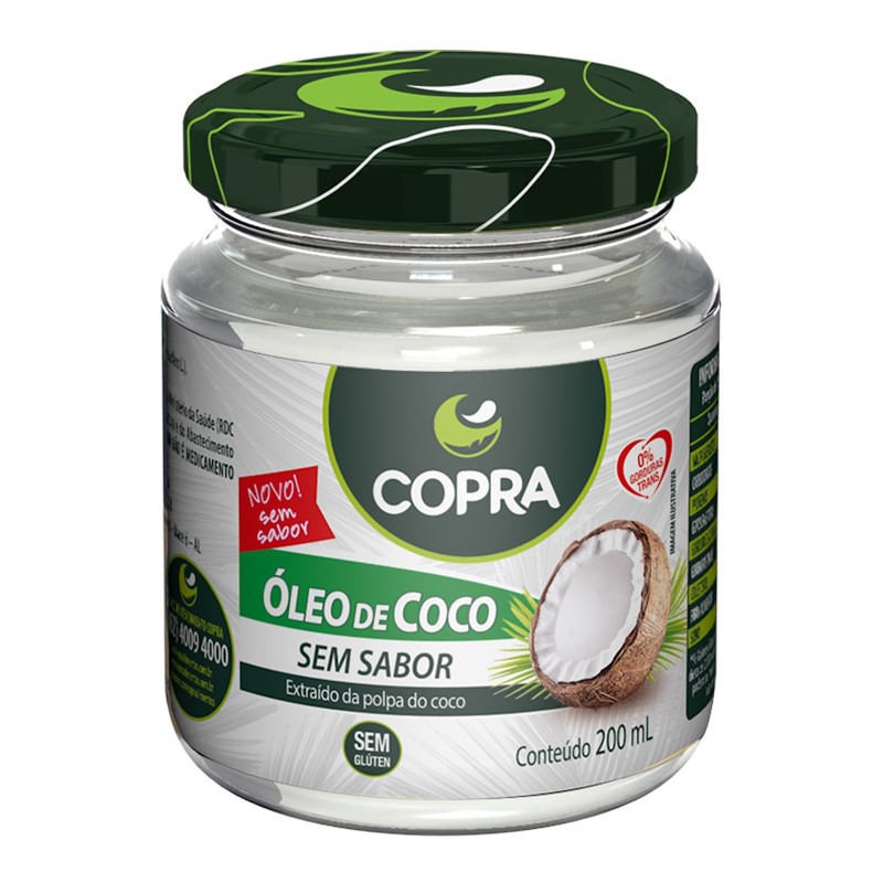 Óleo De Coco Sem Sabor (200ml)  - Copra