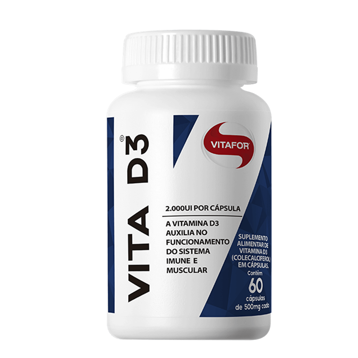 Vitamina D D3 (60 Cápsulas de 500mg 2.000UI) - VitaFor