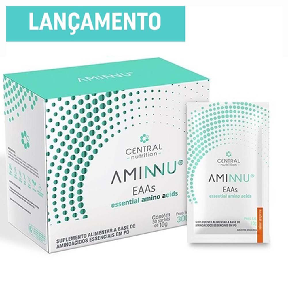 AMINNU AMINOÁCIDOS ESSENCIAIS 300G (30 SACHÊS) LIMÃO- CENTRAL NUTRITION