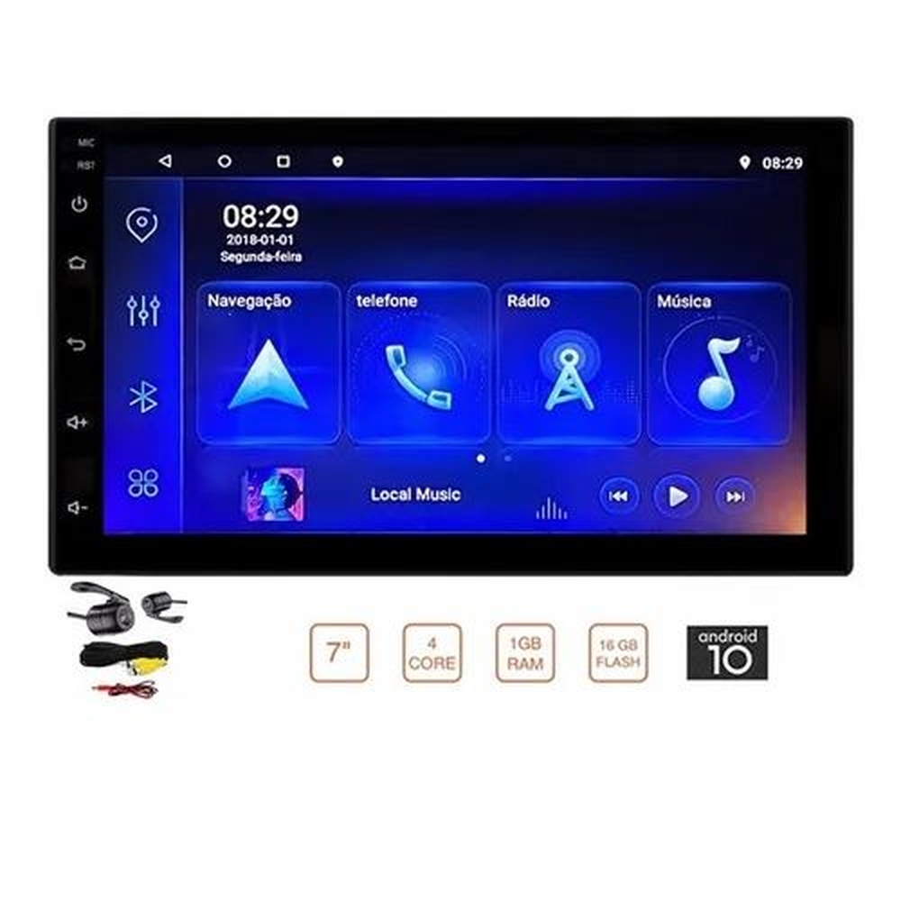 Central Multimídia Le-6313 Android 10.0 Tela 7 Led Touch