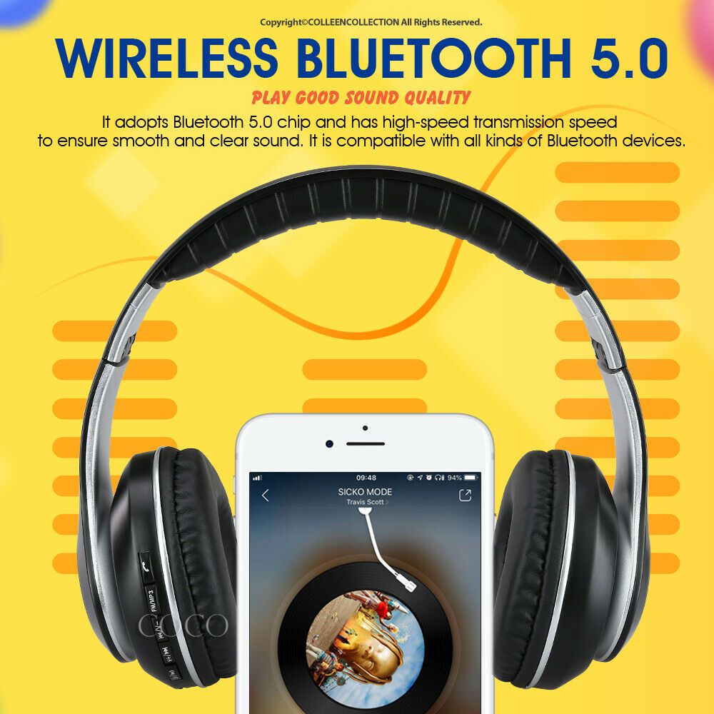 Fones De Ouvido Sem Fio Bluetooth JB-V33 Potencia e Qualidade Preto