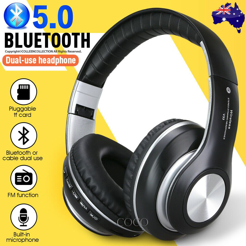 Fones De Ouvido Sem Fio Bluetooth JB-V33 Potencia e Qualidade Preto