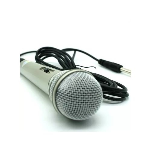 Microfone Prata Com Fio Profissional Dinamico MO-701