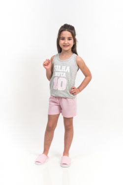 Pijama Regata Feminino Infantil - Filha Nota 10