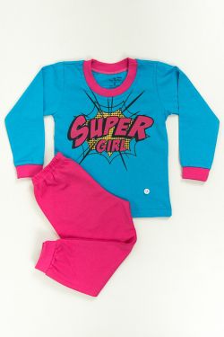 Pijama Manga Longa Bebe Menina - Super Girl