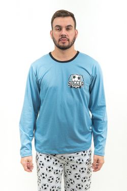 Pijama Manga Longa Masculino Adulto - Soccer League
