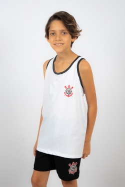 Pijama Regata Infantil Masculino Licenciado-Corinthians
