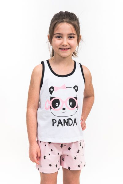 Pijama Regata Feminino Infantil - Panda Estrela - LAÇOS DE FITA PIJAMAS