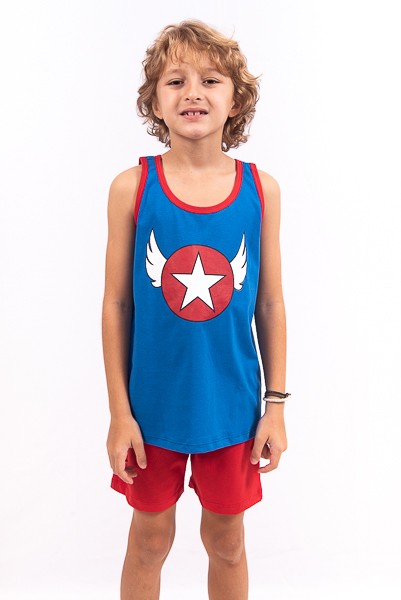 Pijama Regata Infantil Masculino - Menino América
