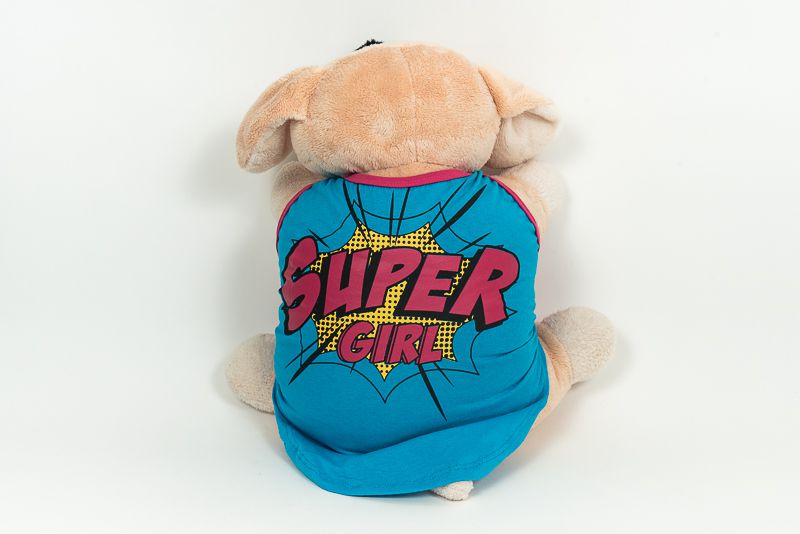 Roupinha Pet - Super Girl  - LAÇOS DE FITA PIJAMAS